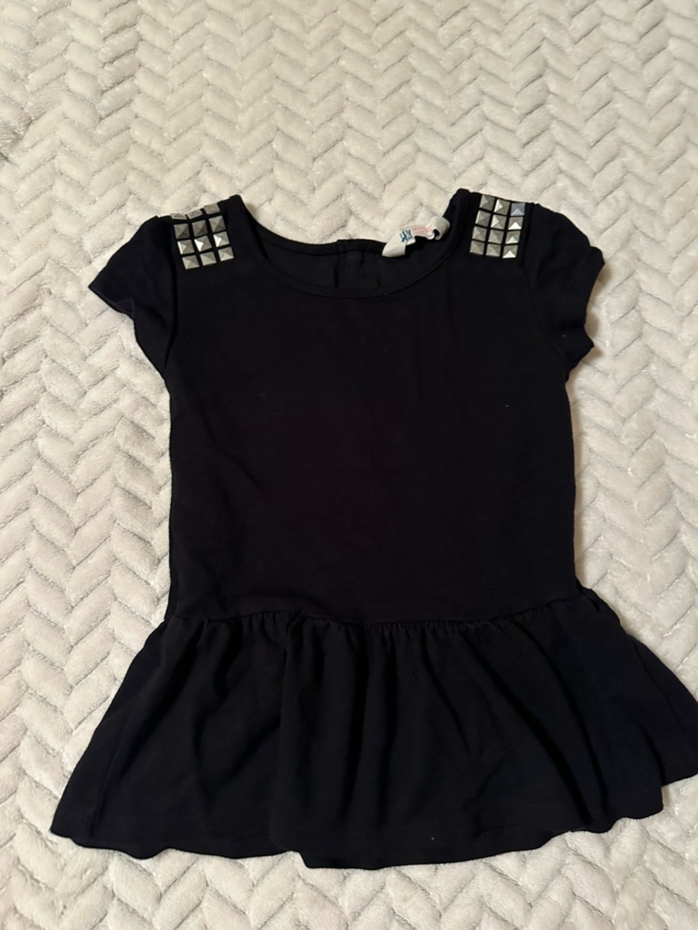 Girl’s H&M Black Peplum Top with Stud  Detail size 8-10